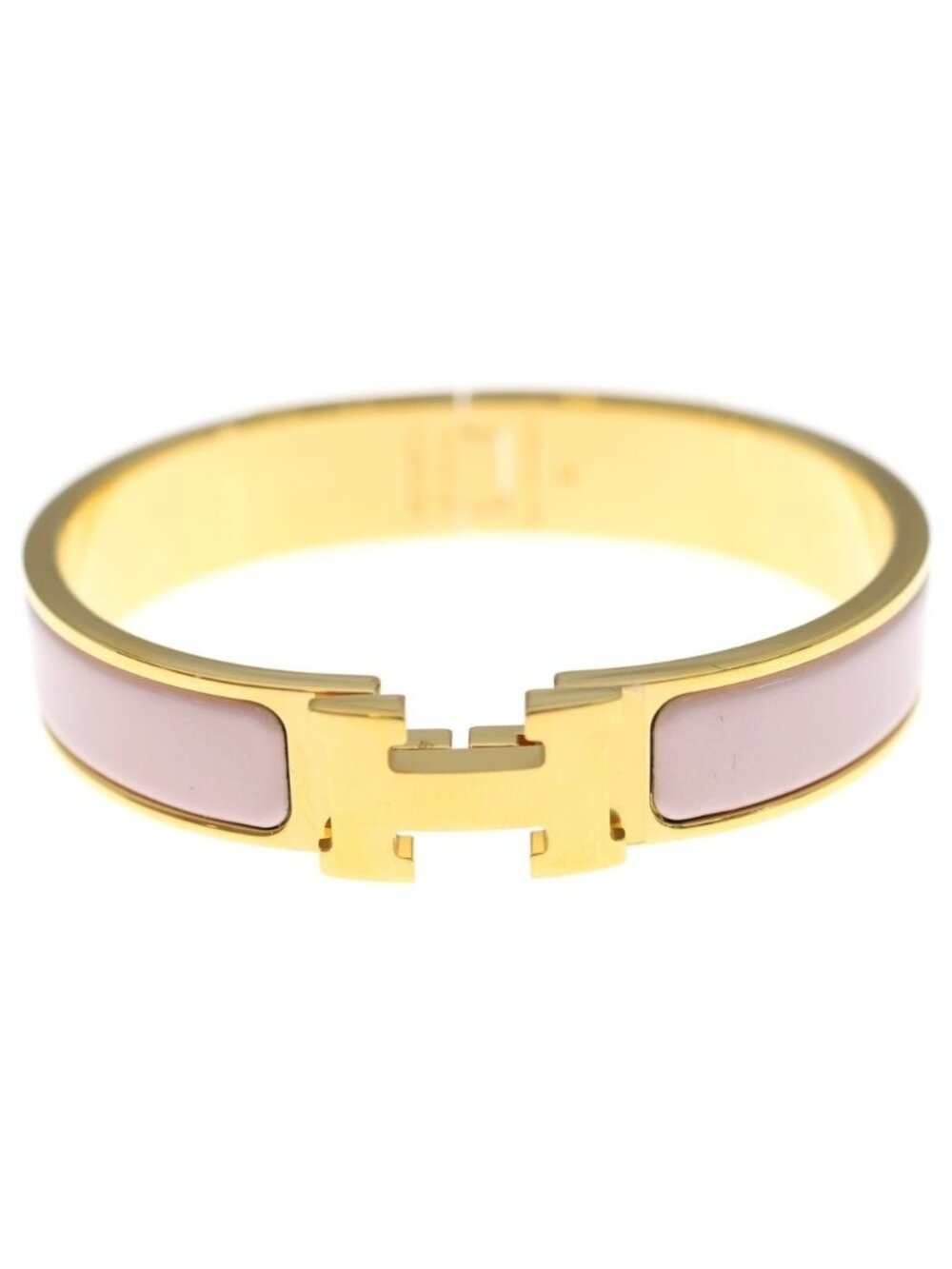 Hermes Clic H Bangle Bracelet Pink Gold